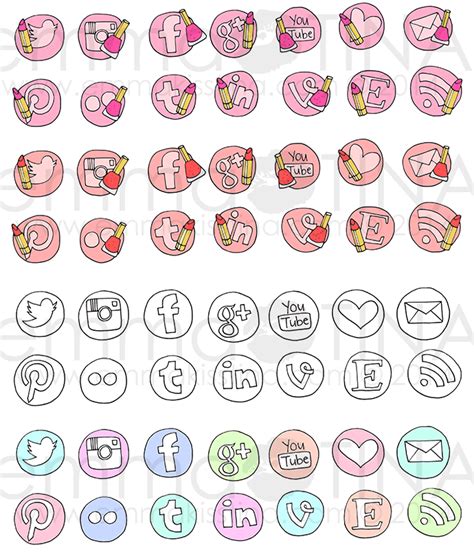 Hand Drawn Social Media Icons How To Draw Hands Social Media Icons