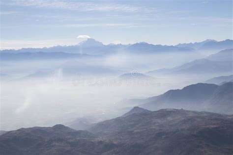 Misty Blue Andean Mountain Landscape Background Stock Photo Image Of
