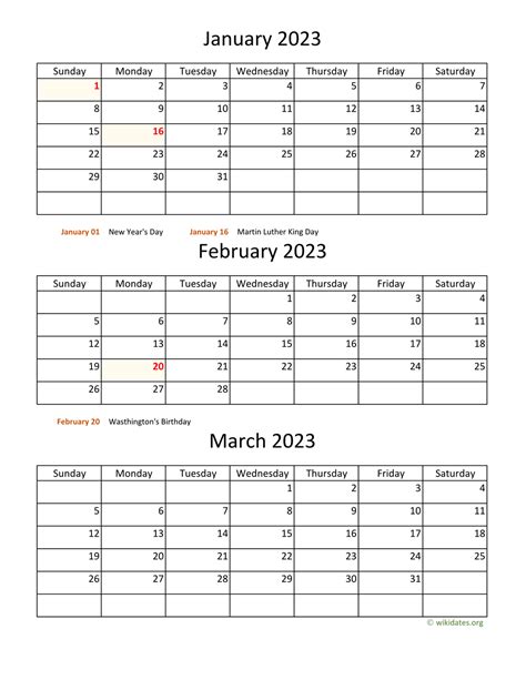 Printable 2023 Calendar Wikidates Org