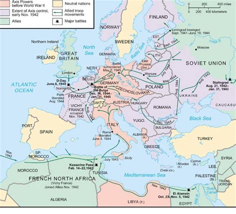 World War 2 Map Of Europe 1942