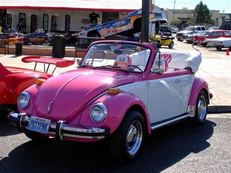 Vw Beetle Volkswagen Convertible Pink Beetle White And Pink Beetle