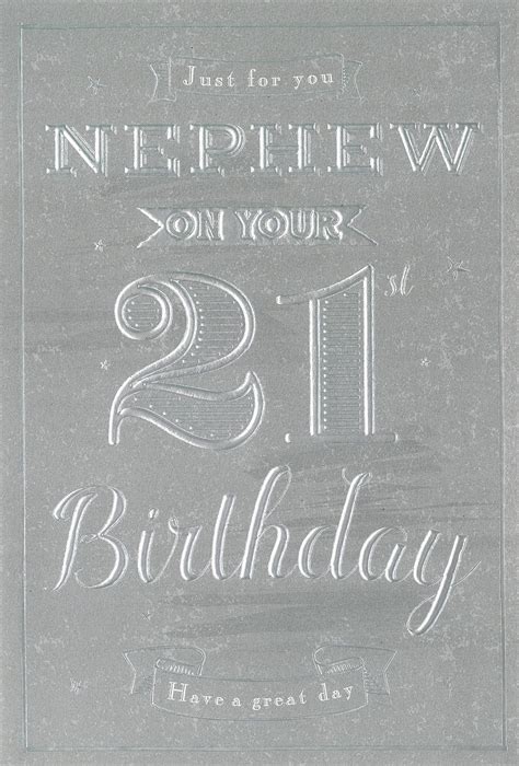 Nephew 21st Birthday Card Birthday Cakes