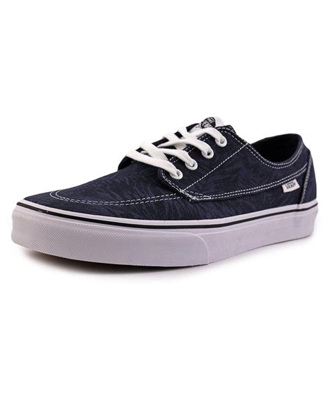 Vans Brigata Round Toe Synthetic Sneakers In Blue Modesens