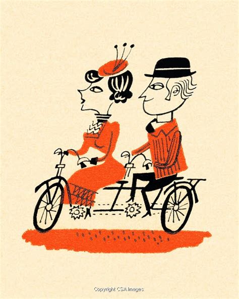 Bicycle Built For Two Illustrations Unique Modern And Vintage Style Stock Illustrations For