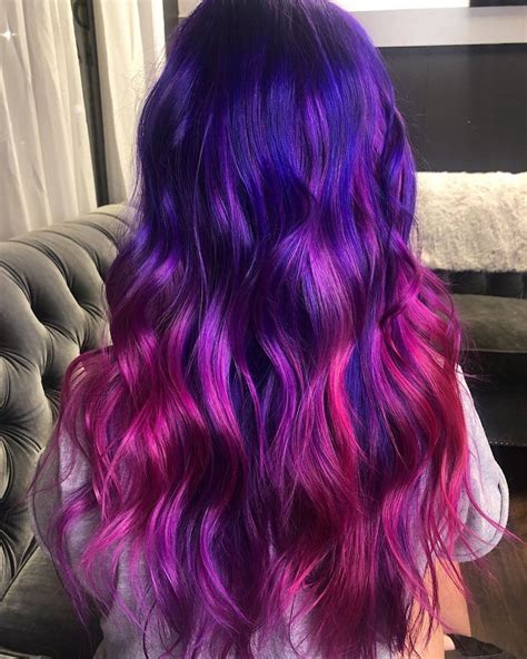 Purple And Pink Ombre Hair💜💖 Cool Hairstyles Hair Styles Pink Ombre Hair