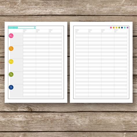 Printable Lesson Planner Pages Teacher Home School Day Etsy