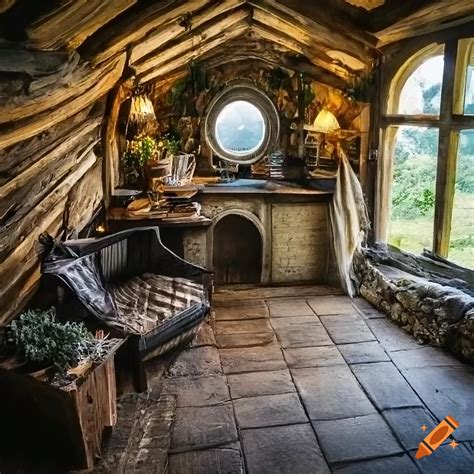 Realistic Photo Of A Cozy Hobbit House Interior On Craiyon