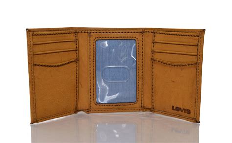 Levis Two Horse Logo Mens Trifold Leather Wallet Ebay