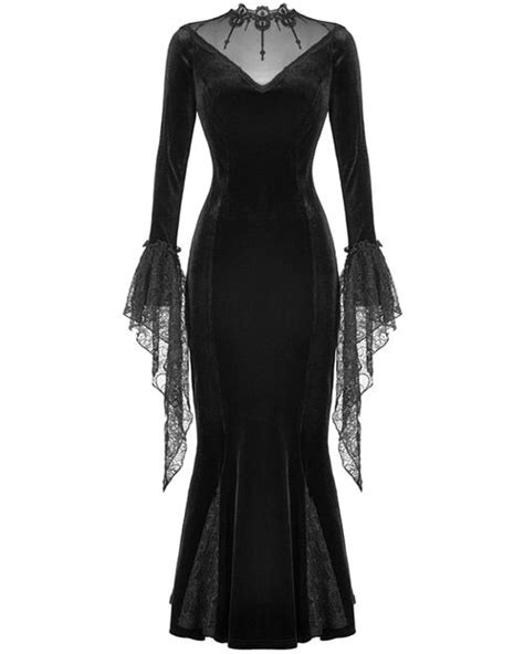 Dark In Love Morticia Gothic Velvet Dress Gothic Dress Black Gothic