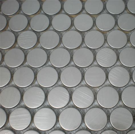 Penny Round Mosaic Tile Smmt021 Silver Metal Mosaic Tiles Backsplash