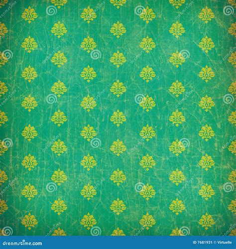 Green Damask Grunge Wallpaper Stock Image Image Of Decoration Design