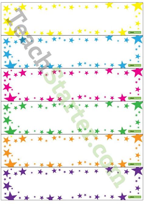 Stars Tray Labels Classroom Labels School Organisation School