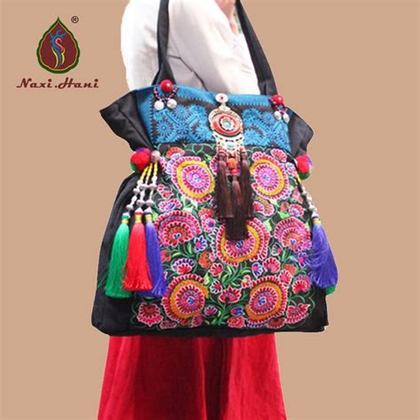 Новейшие холщовые женские сумки Hmong с вышивкой этнические сумки на ...