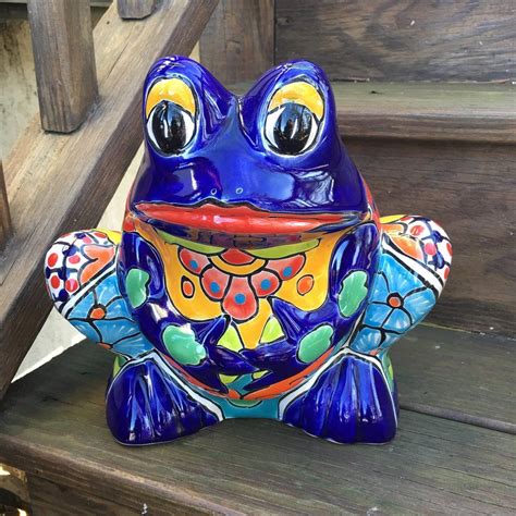 Talavera Frog Planter Ceramic Garden Container Rana Mexdecor