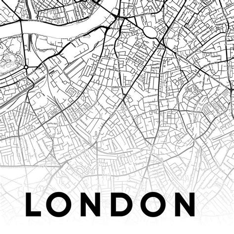 London City Map Print London Map Wall Art Printable Map Of Etsy