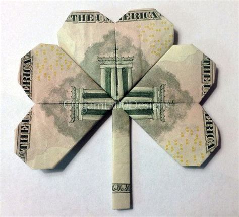 5 Bill Shamrock Clover Money Origami Dollar Bill Art Money