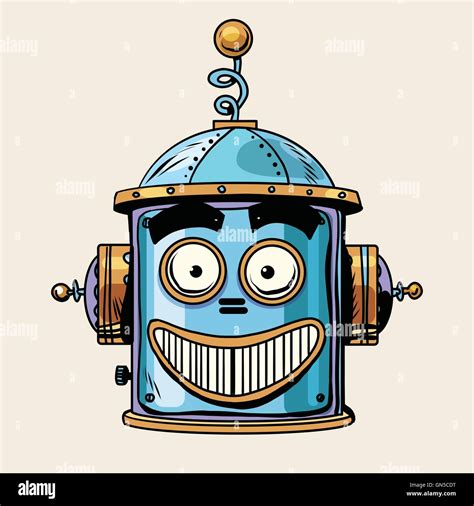 Emoticon Happy Emoji Robot Head Smiley Emotion Stock Vector Image And Art