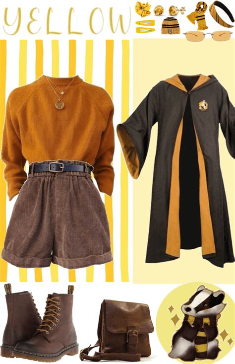 Hufflepuff Outfit Shoplook In 2023 Hufflepuff Outfit Harry Potter