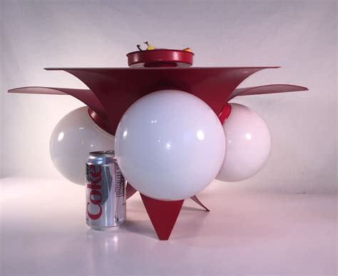 It has clerestory windows which let in light without. Vintage Red Mid Century Modern Retro Ceiling Light Fixture ...