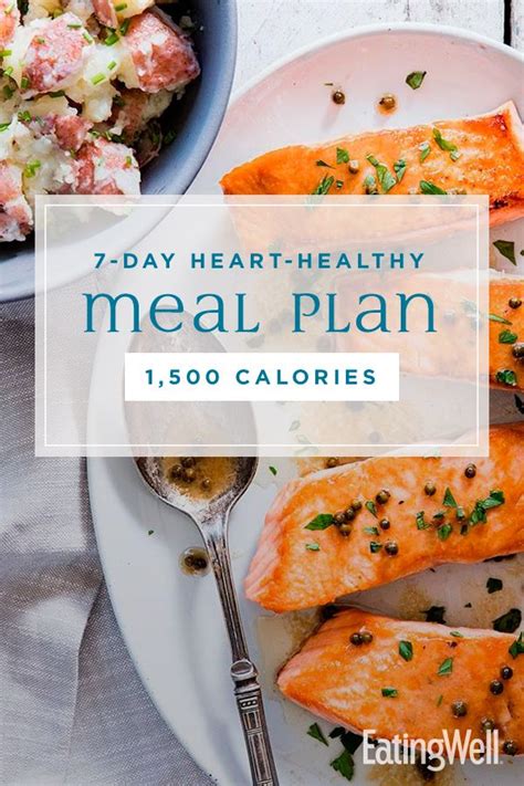 7-Day Heart-Healthy Meal Plan: 1,500 Calories | 1500 ...