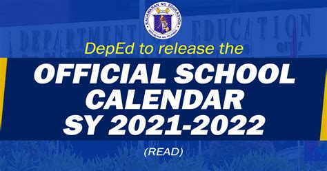 School Calendar For Deped Sy 2021 2022
