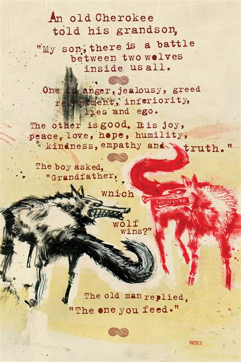 Which Wolf Wins Cherokee Proverb The Best Quotes Sayings
