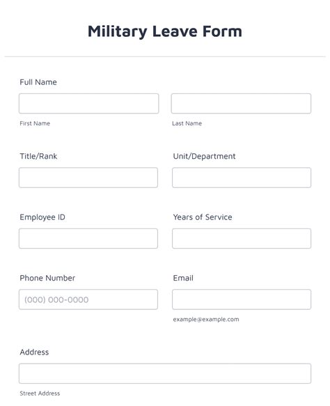 Military Leave Form Template Jotform