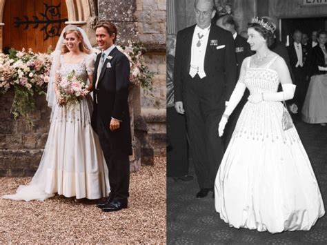 Princess Beatrice Wears The Queens Dress Tiara In Wedding Photos