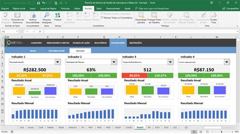 Planilha De Sistema De Gestão De Indicadores E Metas Em Excel