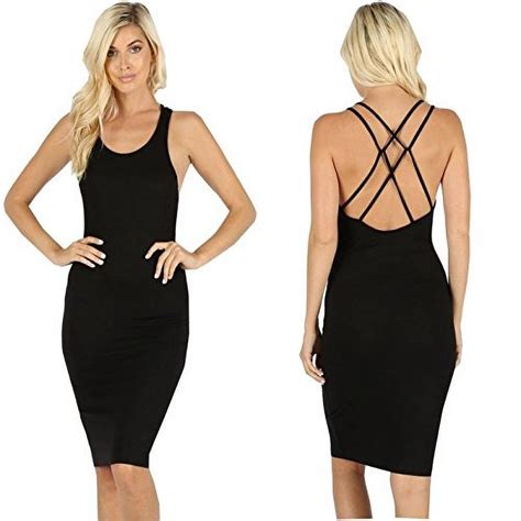 kaylee xo women s low cut criss cross strappy bodycon caged backless dress