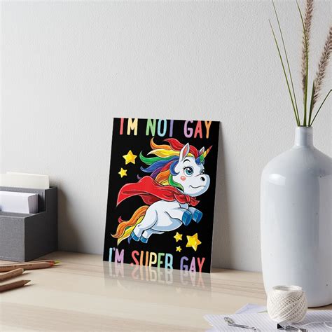 LGBTQ Unicorn Super Gay Pride LGBT Ally Rainbow Flag Retro Art Board Print For Sale By