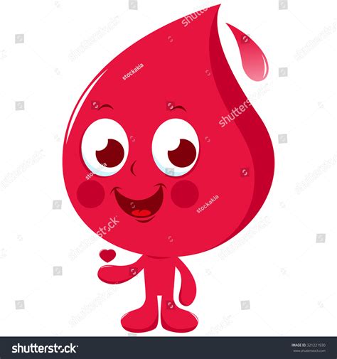 Blood Drop Character Stock Vector 321221930 Shutterstock