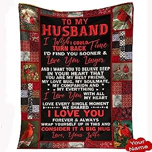 Amazon Com Personalized Fleece Blanket To My Husband Blanket I Love