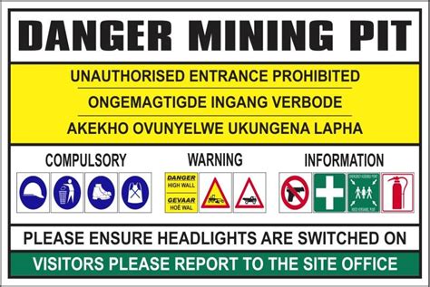 Danger Mining Pit Safety Sign Mi48 Safety Sign Online