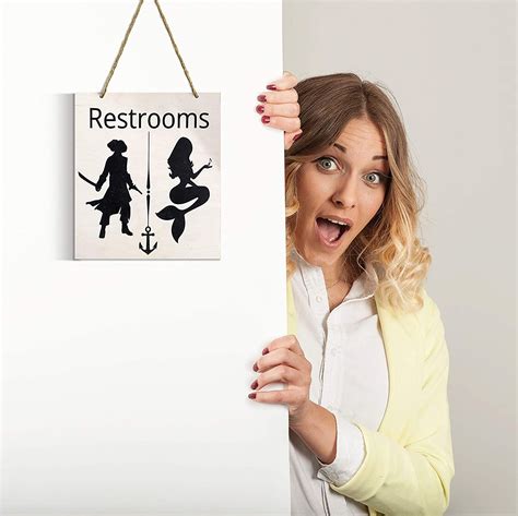 Restrooms Sign Bathroom Sign Pirates And Mermaids Jennygems Bathroom Signs Powder Room