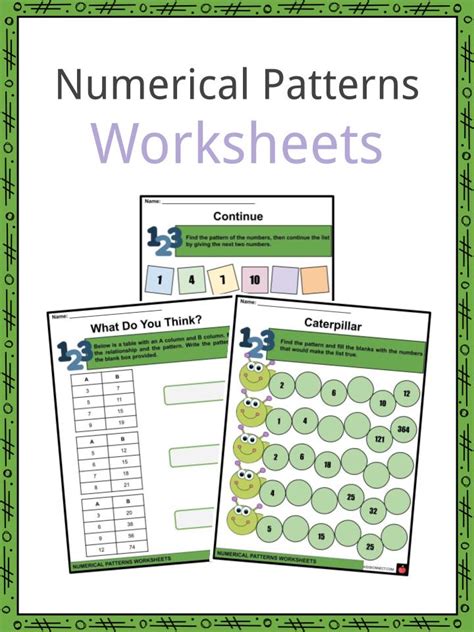 Numerical Patterns 5th Grade Worksheet