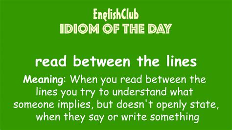 Read Between The Lines Learn English