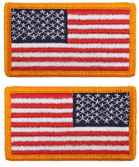 Iron On And Sew On American Flag Patch Pair Usa Flag And Reverse Attachabl