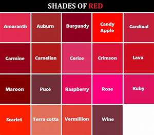 Pin By Blou On Writing Red Color Names Shades Of Red Reference Chart