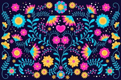 Download Colorful Mexican Screensaver For Free Folk Art Flowers