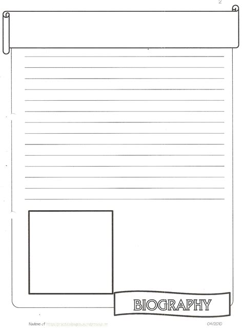 New Biography Notebook Page Templates | Biography, Lined writing paper, Writing a biography