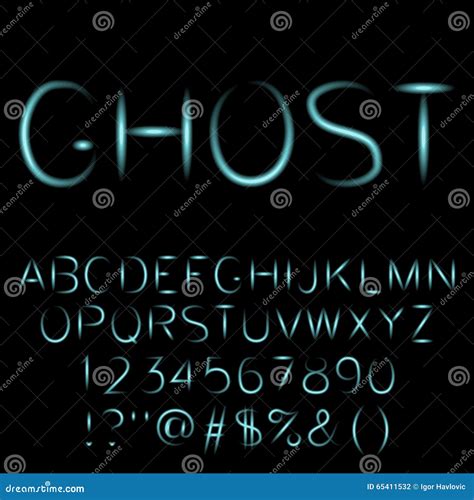 Ghost Alphabet Spooky Font Stock Vector Image 65411532