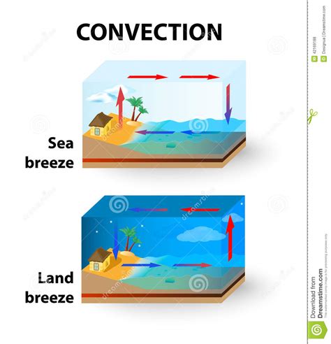 Convection Currents Vector Illustration Labeled Diagr