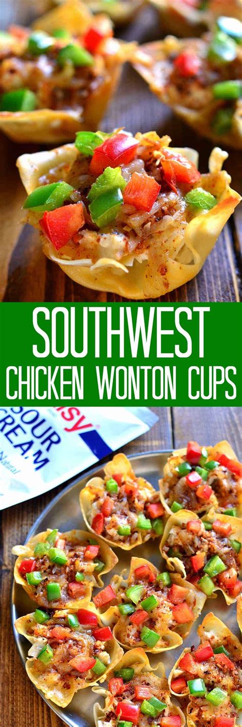 Spoon a heaping teaspoon of the mixture into the center of each wonton wrapper. Southwest Chicken Wonton Cups | Lemon Tree Dwelling