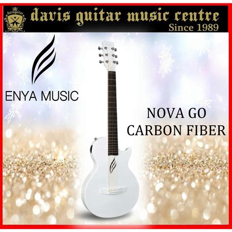 Enya Nova Go White Carbon Fiber Acoustic Guitar Travel 12 Size With