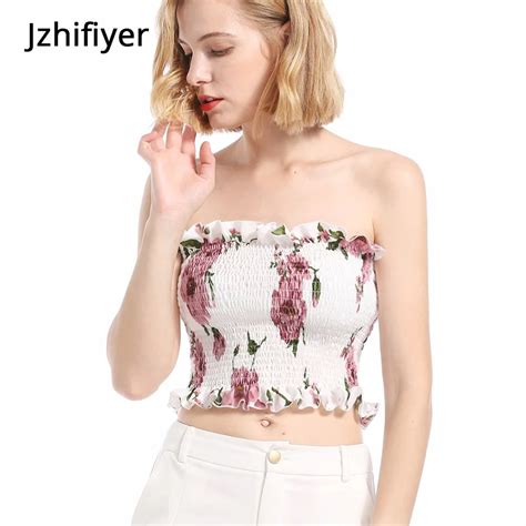 women camisoles and tanks fancy floral strapless fashion sexy camisole crop top women lovely