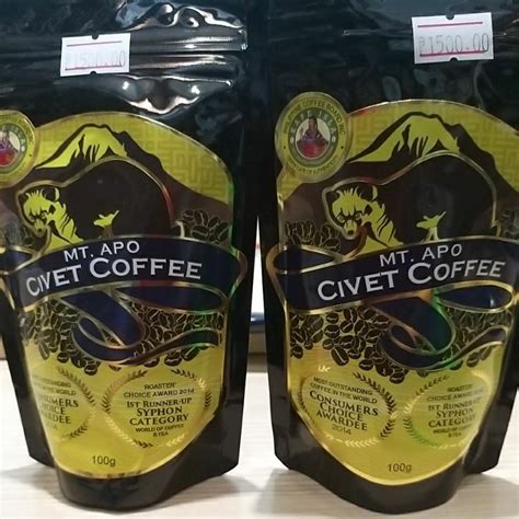 Civet Coffee Mt Apo 100g Ground And Beans Shopee Philippines
