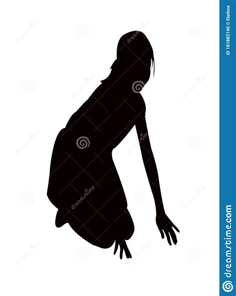 A Girl Sitting Body, Silhouette Vector Stock Vector - Illustration of ...