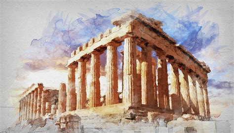 Acropolis Of Athens 04 Painting By Am Fineartprints Pixels
