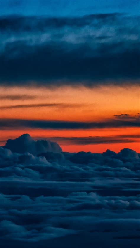 Download 1080x1920 Wallpaper Orange Sky Clouds Nature Sunset